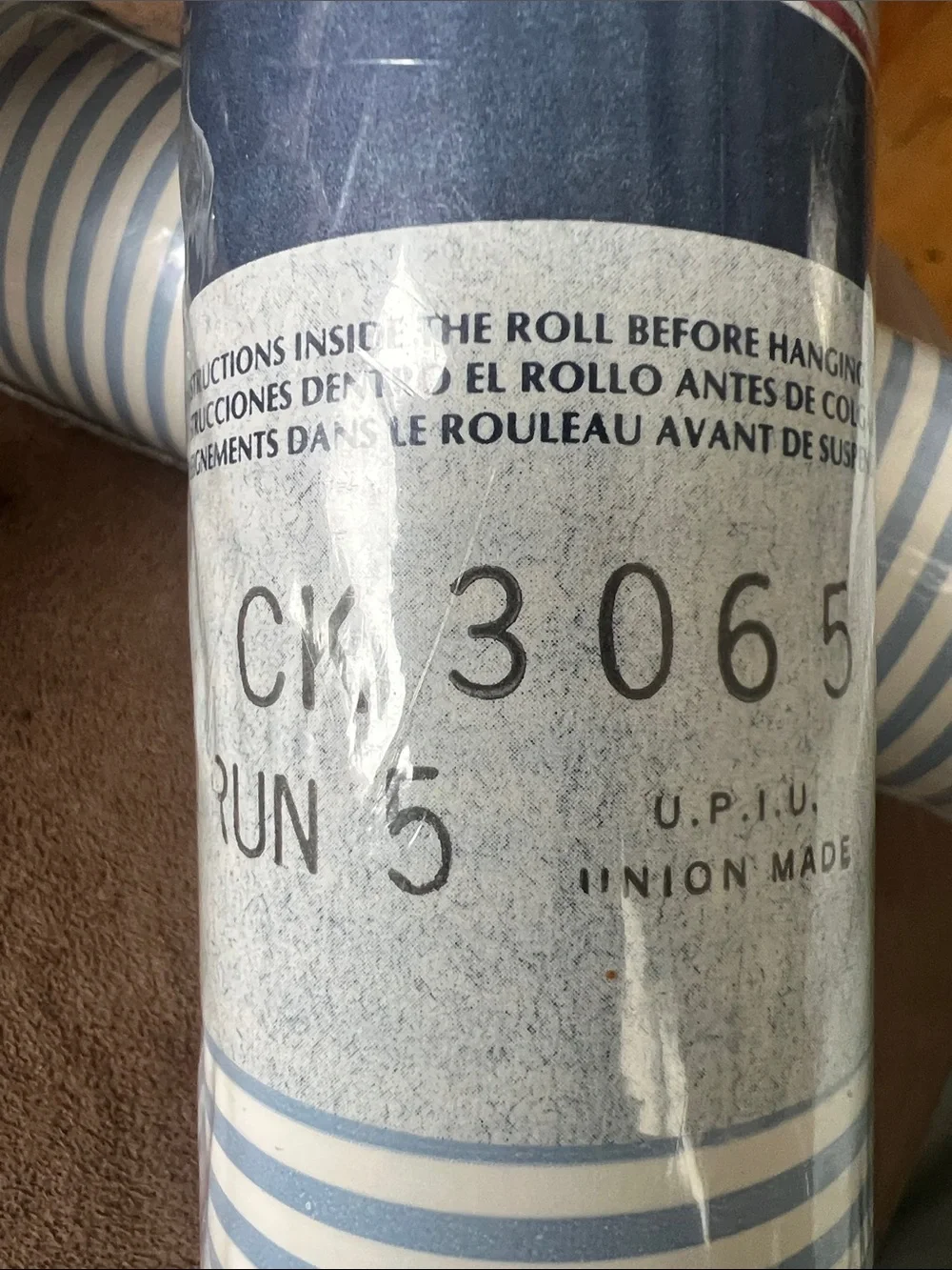C&A Wallcoverings Blue Striped Wallpaper Roll